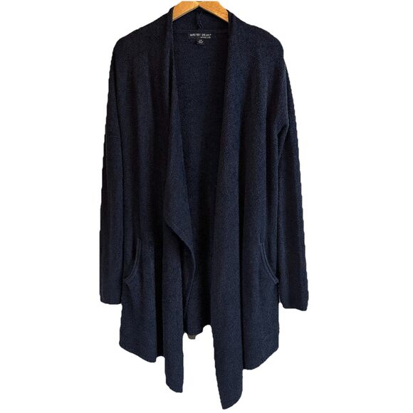 Barefoot‎ Dreams Bamboo Chic Lite Navy Cardigan Size S/M Casual Cozy Minimalist - Picture 1 of 8